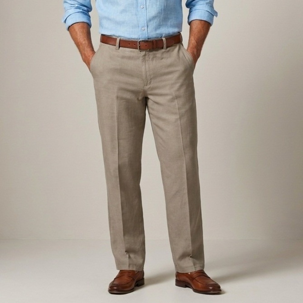 Tommy Bahama Boracay Tencel Cotton Pants Mens 38 Khaki Brown Straight Leg Casual